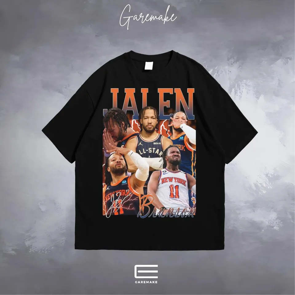 Jalen Brunson košeľa Vintage Jalen Brunson Graphic Tee Jersey Bootleg 90-Tiče nadrozmerné tričko Unisex Gift pre partnera