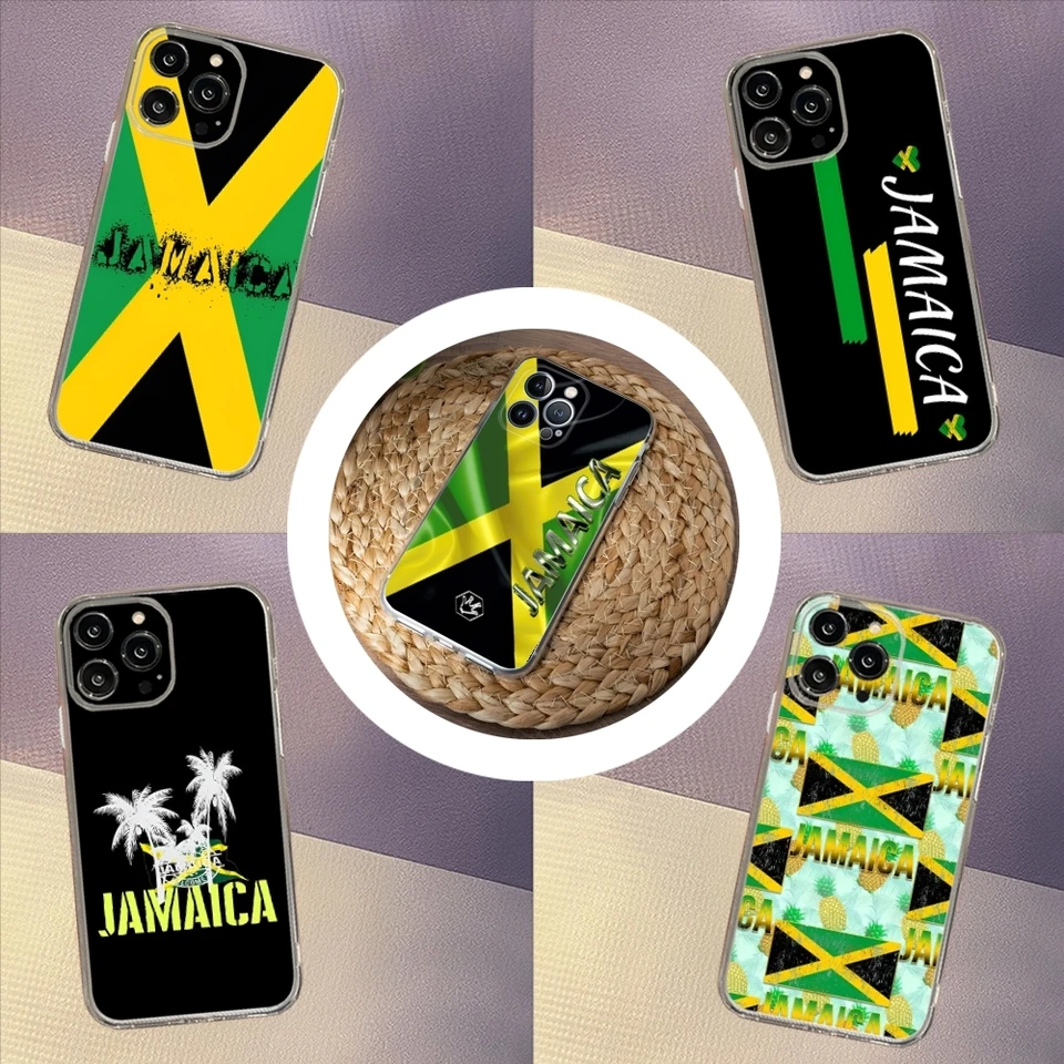 Jamajka jamajská vlajka Puzdro pre iPhone 16 15 14 13 12 Pro Mini 11 Max xr x xs 8 plus priehľadný kryt
