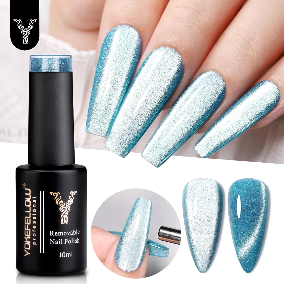 Jamefellow Cat Eye Gel lak na nechty 10 ml modrého magnetického lakového laku na nechty polotrvalý profesionálny nechtový gél pre manikúru pre domácich majstrov