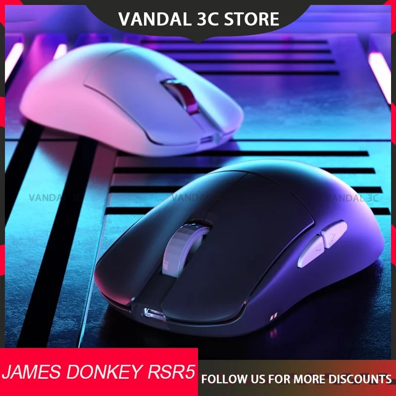 James Donkey RSR5 Wireless Mouse Mouse DBL 8K 3Modes PAW3395 26000DPI ľahké neinduktívne oneskorenie Špeciality myši Špeciálne esporty Custom