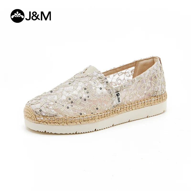 J&M Fashion Women Dámske laafers kórejský štýl dámy platforma topánky plechovky chladné letné priedušné topánky skĺznuté biele tenisky Príležitostné topánky