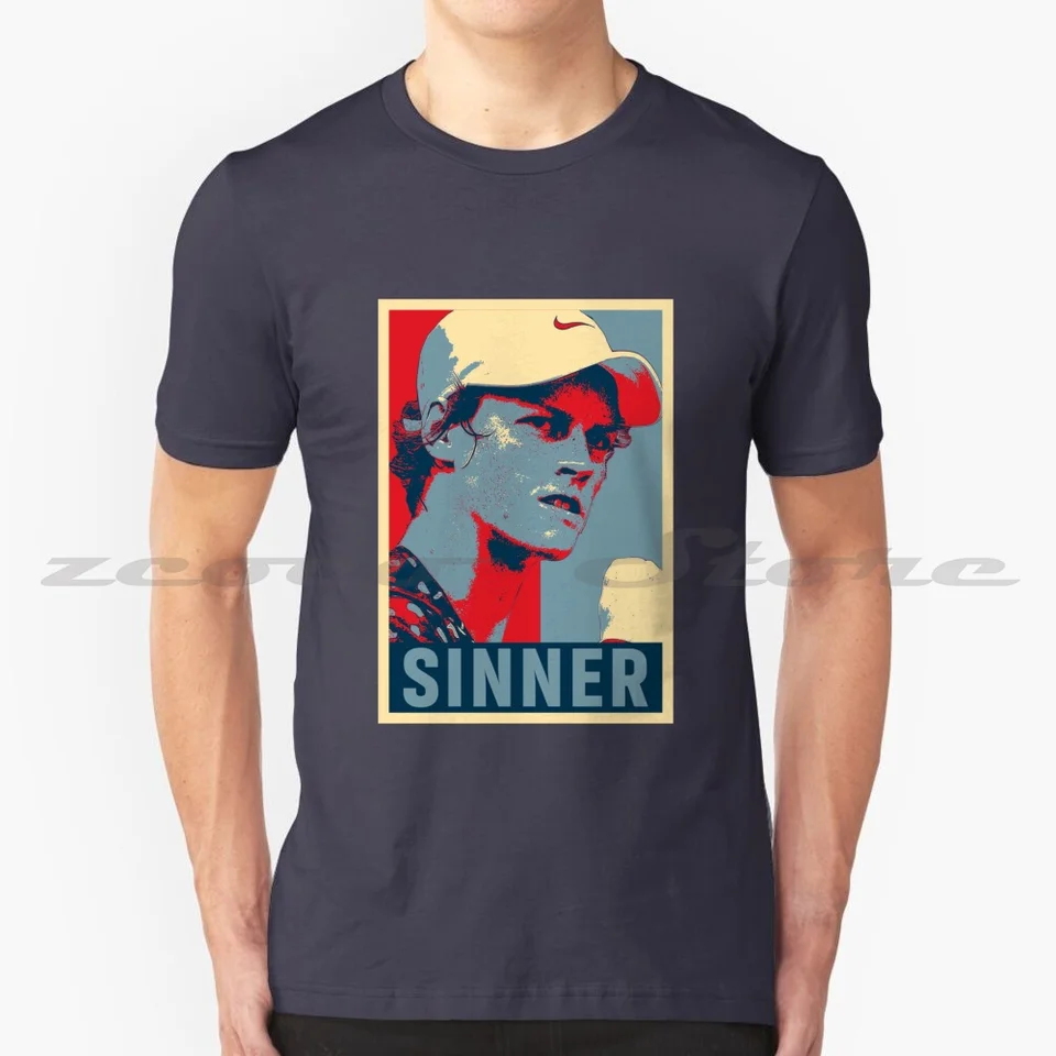 Jannik Sinner Hope 100% bavlnená muži a ženy mäkké módne tričko Jannik Sinner Tennis Grand Slam Next Gen ATP Italia Flag
