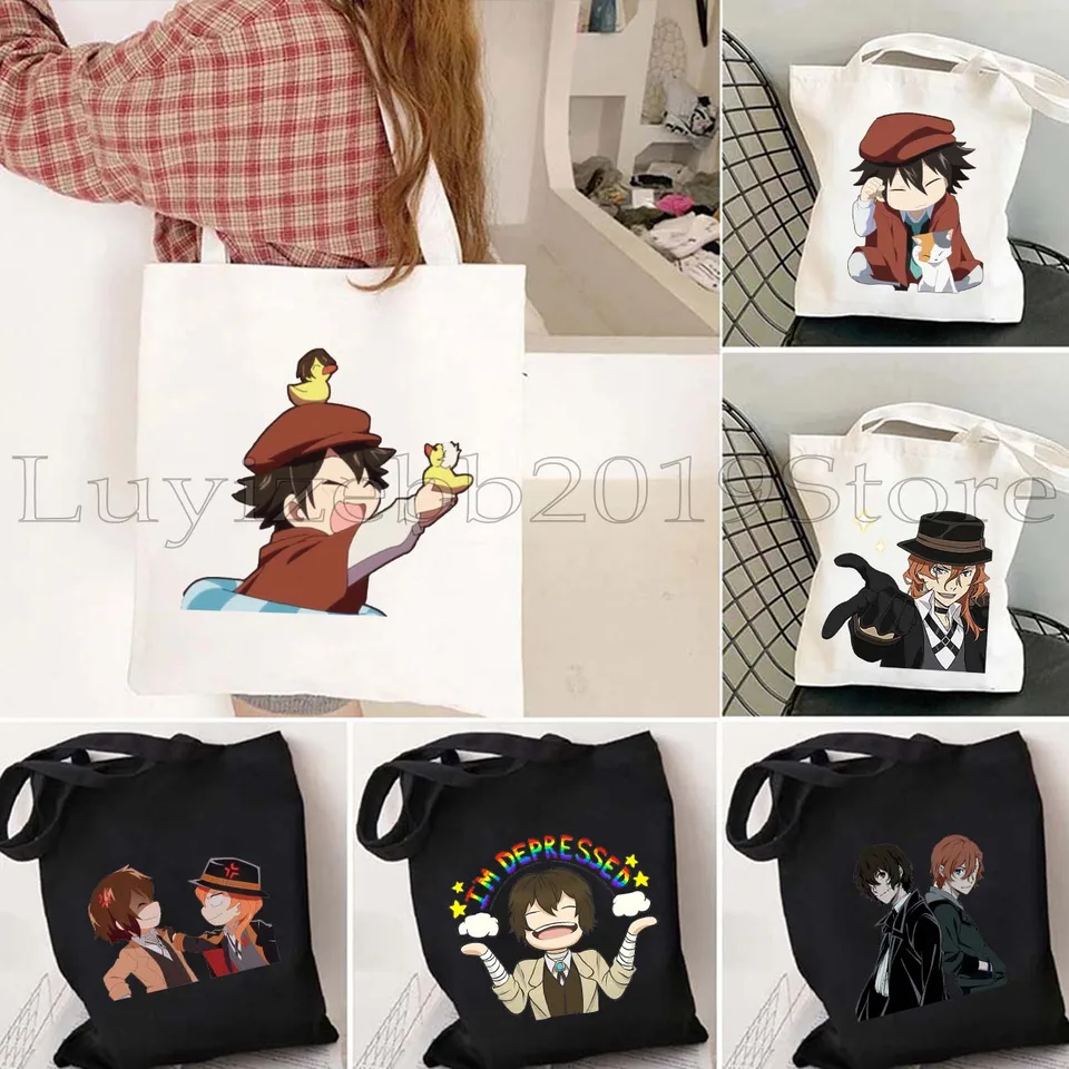 Japonsko anime bungou túlavé psy plátno ramenné tašku chuuya nakahara osamu dazai roztomilé kabelky Príležitostné nákupné dievčatá kabelka