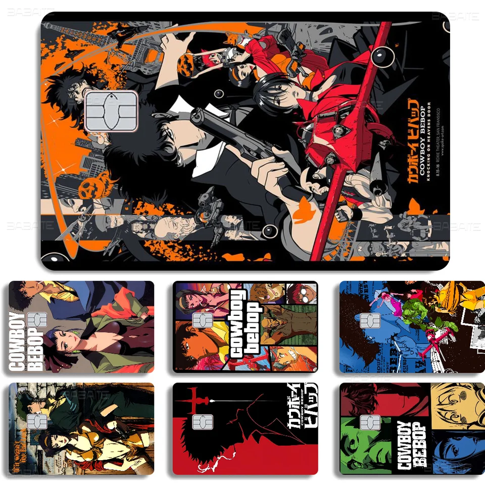 Japonsko Anime Cowboy Bebop pre domácich majstrov kreditná debetná nálepka na nálepku Party Dekorácie vodotesná nálepka s malými čipmi