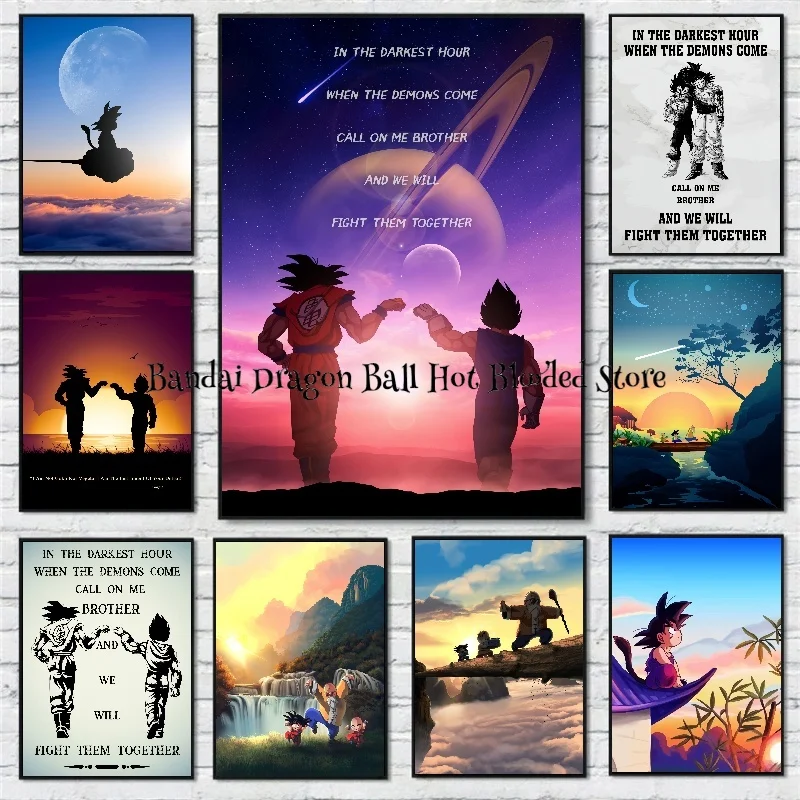 Japonsko Classic Anime Dragon Ball Goku Plagát Kame House Canvas maľba nástenná umenie detská izba Darci