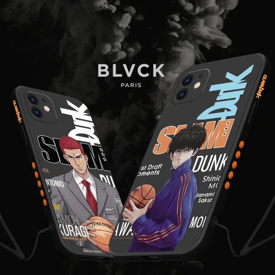 Japonsko Hot Anime Slam Dunk Case pre Huawei P50 P50 P30 P20 Nova 9Se 8 8i Mate 40 30 Pro Lite P Smart 2021 Cover s ručným remienkom
