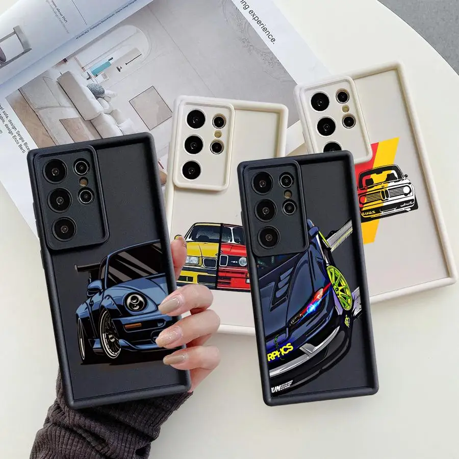 Japonsko JDM Sports Cars Pase pre Samsung Galaxy S24 S23 Ultra S20 Fe S22 S20 Plus S21 20ultra S23 Fe Soft Cover