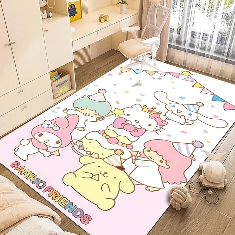 Japonsko Kawaii Sanrio Friedns Koberec pre obývaciu izbu spálňa Dievčatá Room Domáca dekorácia ružová izba dekor koberec koberec non-šmykľavka Play rohož
