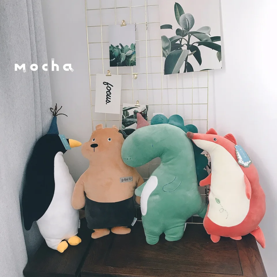 Japonsko Krásny softvér krokodíl líška Small Panda Dog Plyš mačky hračky zvieracie bábiky Domáce dekorácia mäkké vankúše vankúše Darček pre deti