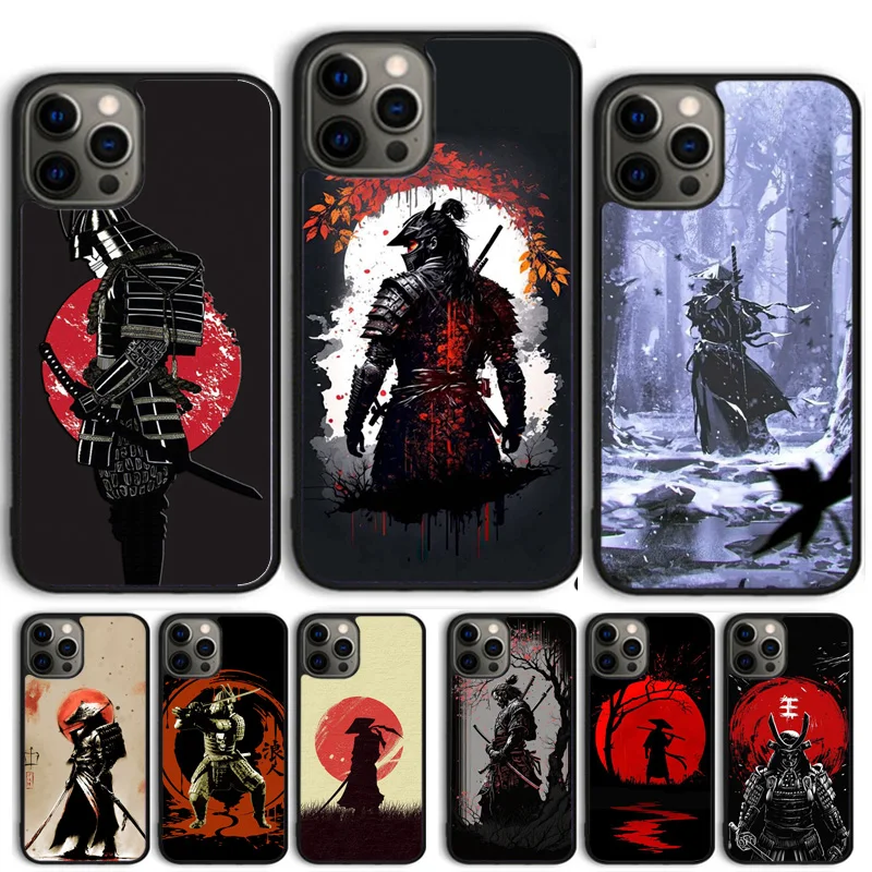 Japonsko Samurai Ninja Ronin Cover Puzdro pre iPhone 15 16 11 13 14 Pro Max 12 Mini Plus xs Max XR Fundas