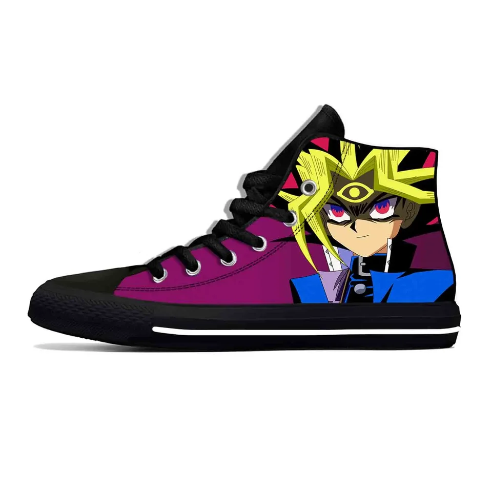 Japonská anime karikatúra manga yu gi oh muto yugi neformálne látkové topánky High Top ľahká priedušná 3D tlačia
