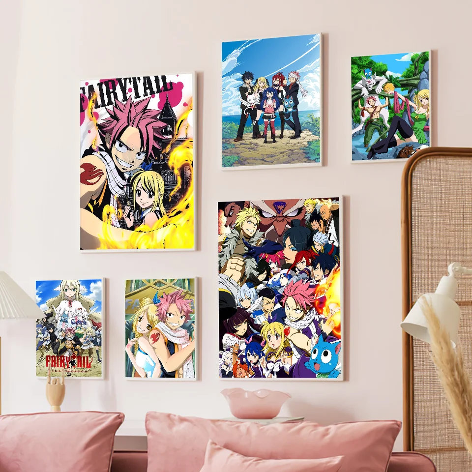 Japonská anime víla chvost DIY lepkavý plagát nepremokavý papier slepka na kaviareň kaviar