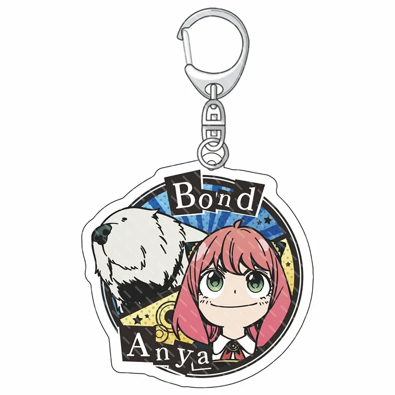 Japonská animácia derivát Anya Falcer Kawai 6cm Keyring obojstranný pokročilý dizajn HD vzorový batohový kolekcia dekorácie