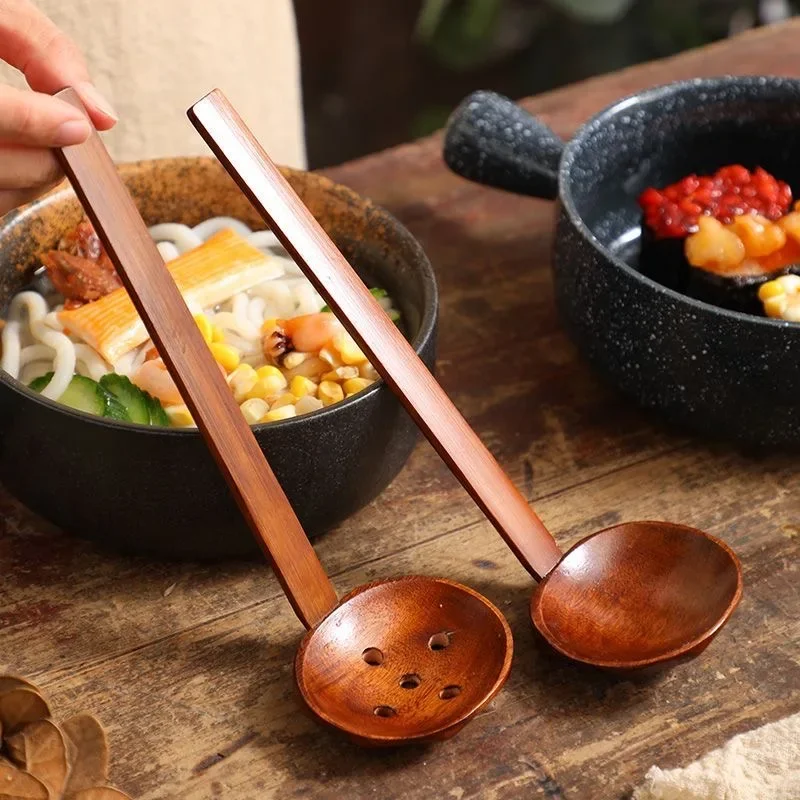 Japonská drevená lyžica sada Ramen Spoon Soup Drevená kuchynská kuchyňa Kuchyňa Kórejská kuchyňa