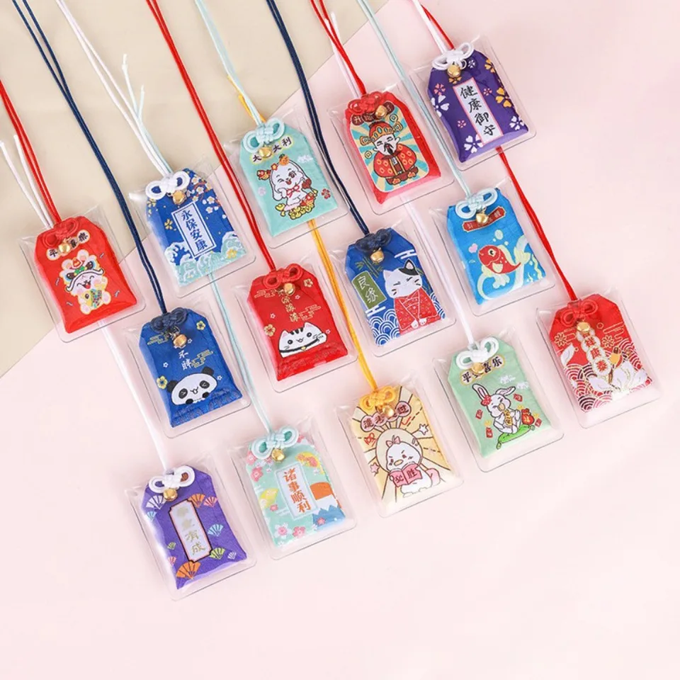 Japonská modlitba šťastné kúzlo Omamori Modlite sa bohatstvo Čínsky prívesok Beauty Health Pár Keychain priateľ Kid