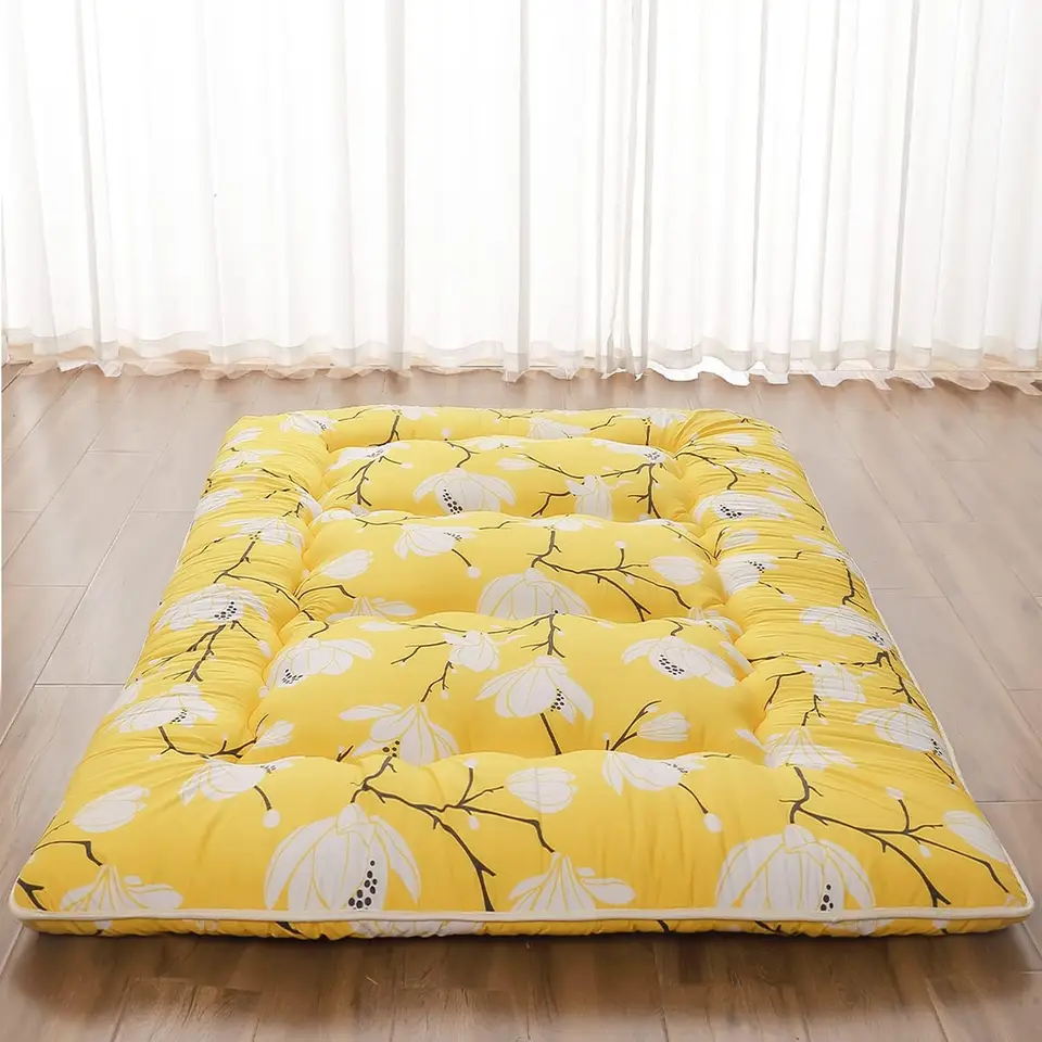 Japonská podlahová matraca, futon matrac s prenosným úložným taškou, matrac z matrace s hustám Tatami vhodný na kemping,