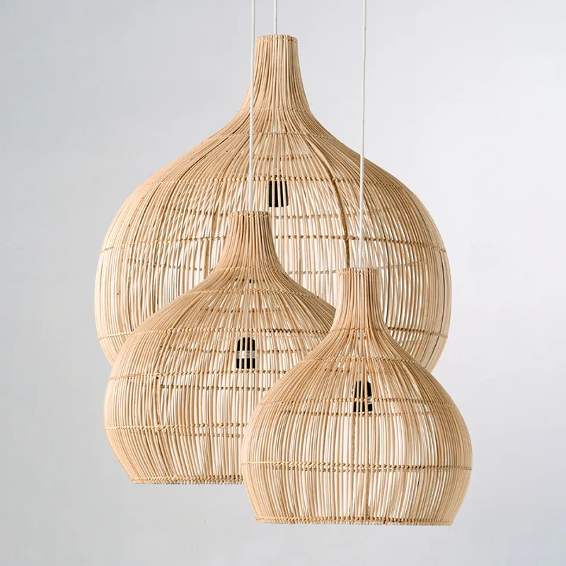 Japonská ručne vyrábaná ratan tkaná závesná lampa Homestay Tea House Vidiecky retro dekoratívne osvetlenie svietidlá kreatívny dizajnér Art