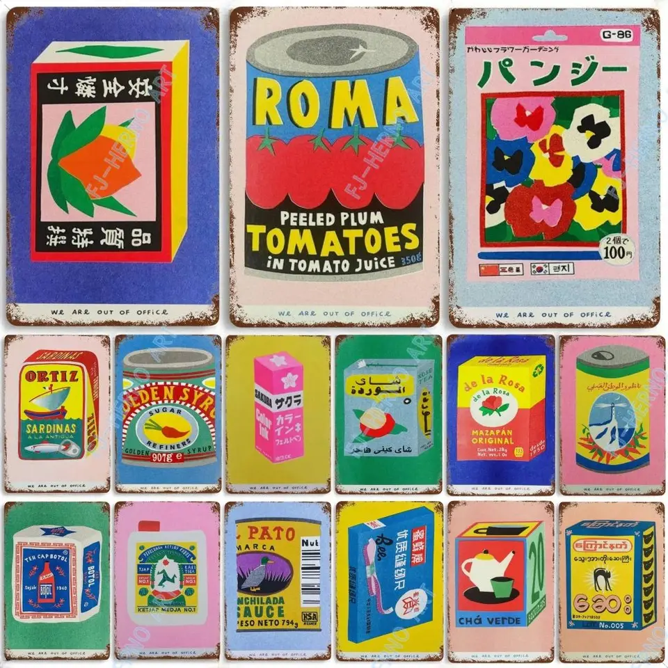 Japonská ružová citrónová šťava Blossom Atrament konzervovaný sardínka paradajková stena Art