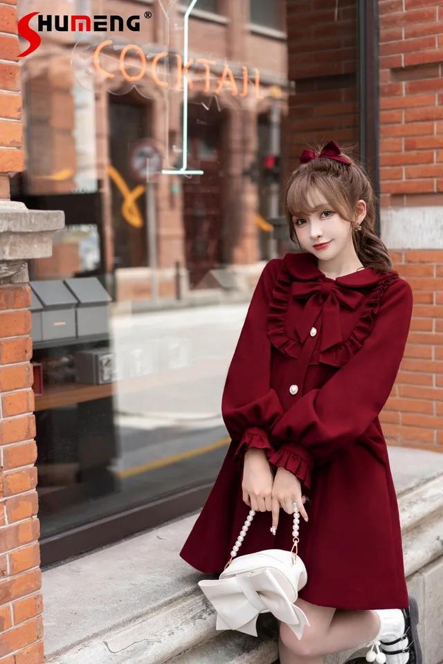 Japonská sladká elegantná vonkajšia kabátová kabátová kabátová kabát
