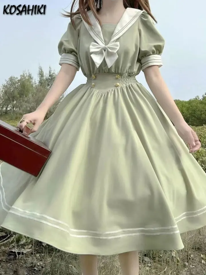 Japonská sladká lolita štýl Ženy Šaty móda roztomilý luk na puzdro Cosplay cosplay šaty kawaii girl y2k robe vestido