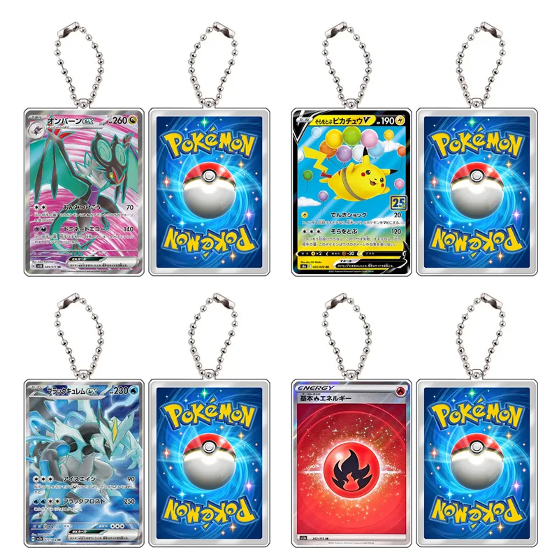Japonská verzia Pokemon Card Tvar Keychain Anime Cartoon Acryl Key Ring Bag s príveskom príslušenstva Classics Game Collection Toy