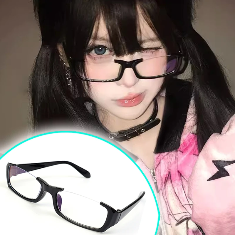 Japonské anime cosplay okuliare rám žien módne anti-modré obyčajné okulia