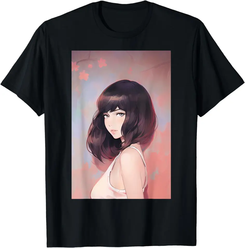 Japonské anime dievča pastelové menéry kawaii tričko