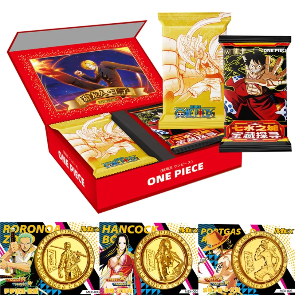 Japonské anime jednotky karty Originálne posilňovacie boxy Luffy Zoro Sauron Chopper Collectible Limited Trading Games Cards Hračky darčeky