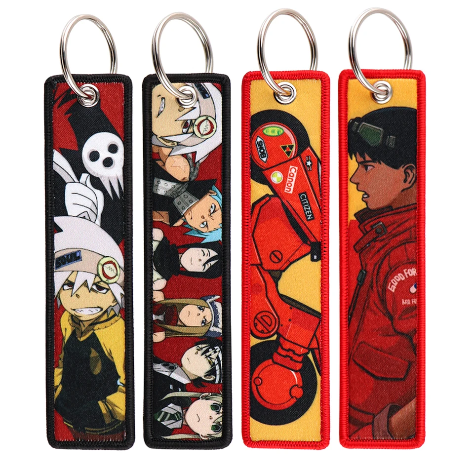 Japonské anime vyšívané kľúče označujú kľúčové kľúče pre autá Keys Keychains Dám