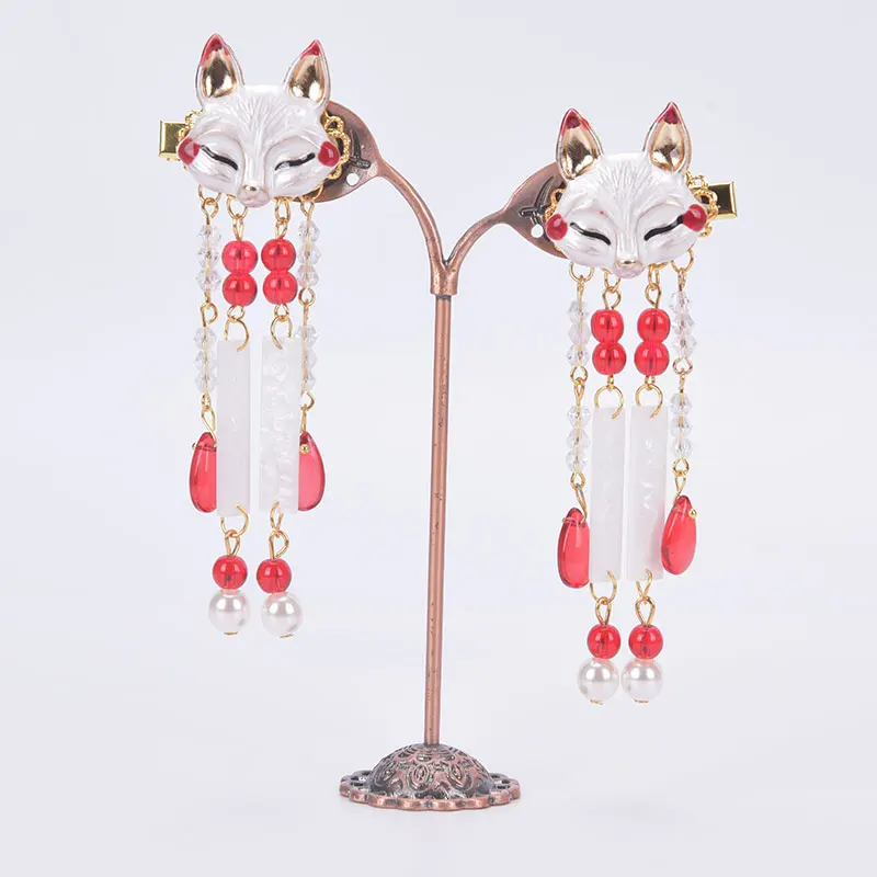 Japonské anime ženy Hair Headdress Fox Kawaii Tassel Step Shake Hairpin Cosplay props Dievčatá oblečenie Prístup