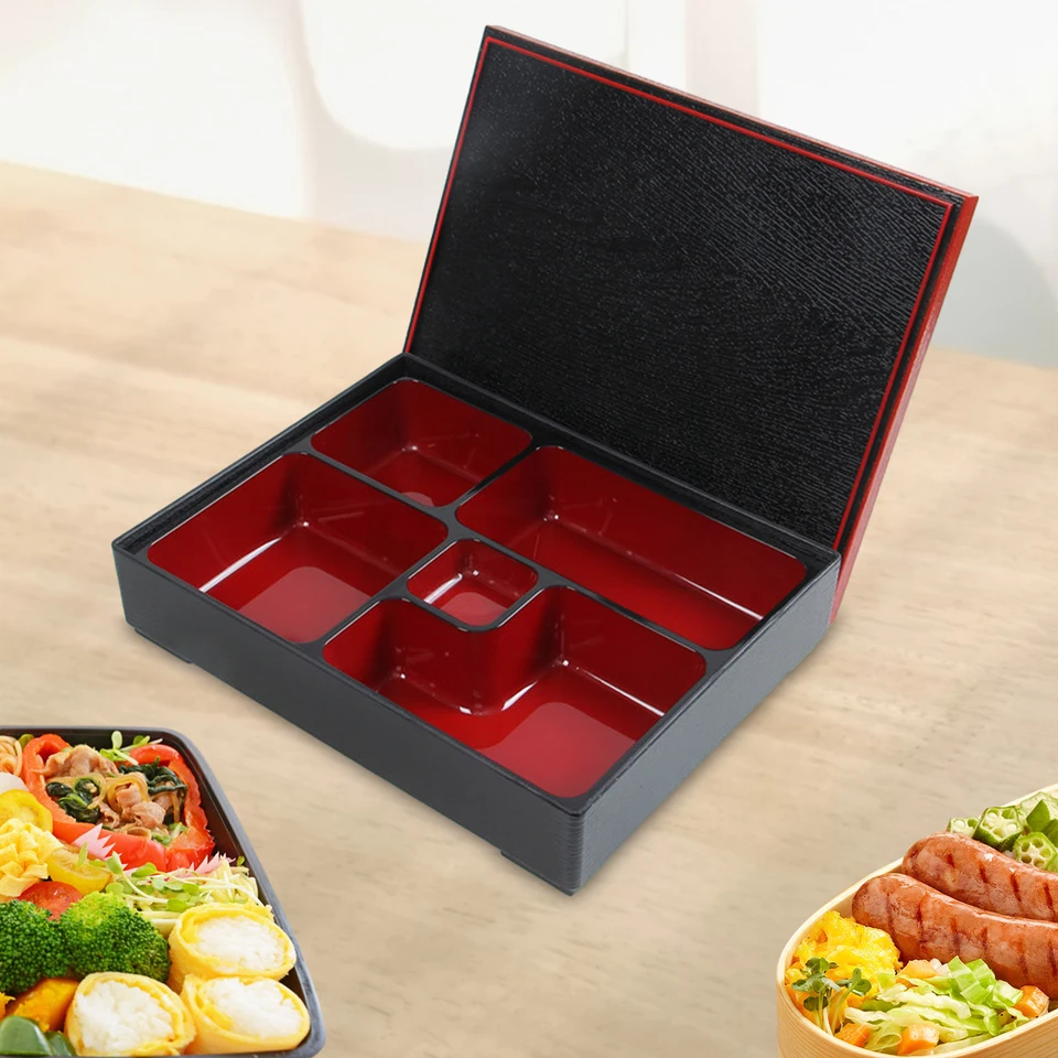Japonské obedové škatule s viacfunkčným bento-boxom z veka Ryža Sushi Catering Storage Container Plastová nádoba