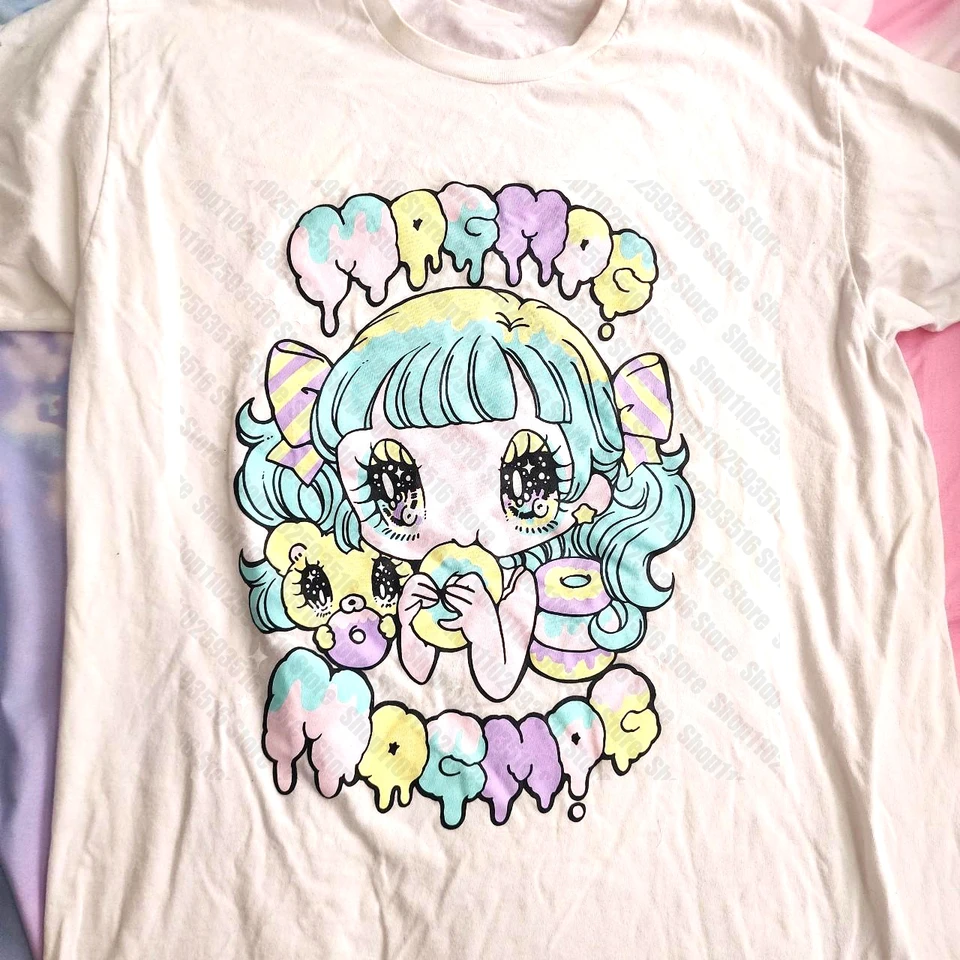 Japonské vrcholy Y2K Anime Dámske oblečenie estetické oblečenie KPOP KPOP TOP TRASHY HORBY Y2K 2000-TY Dámske tričká nadmerné tričko Emo