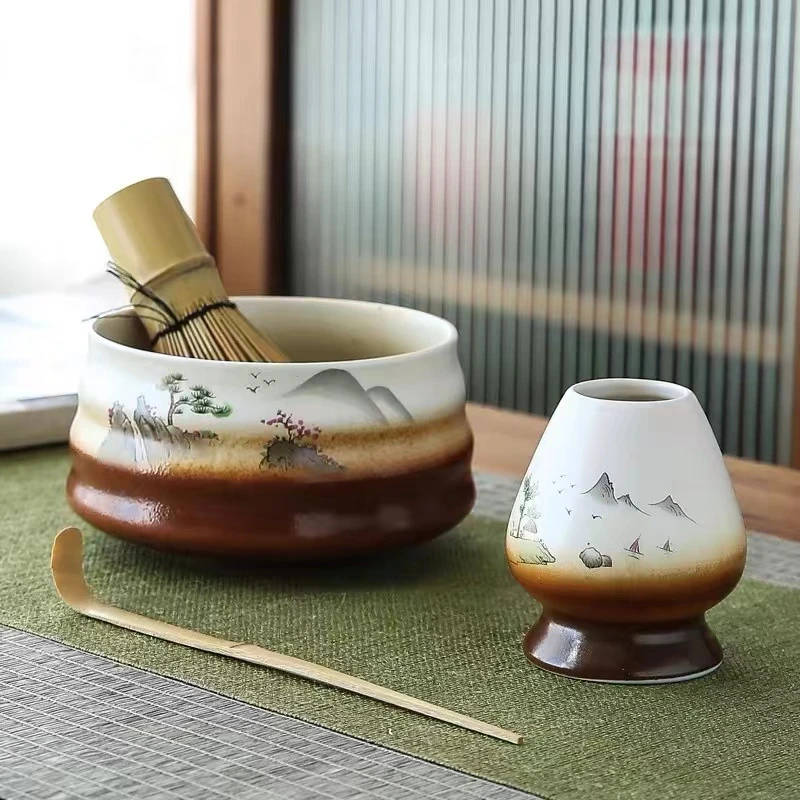 Japonské čajové náradie Matcha Set Hyakumoto Tatebake Tea Brush Matcha misa keramické výdajné vybavenie čaju
