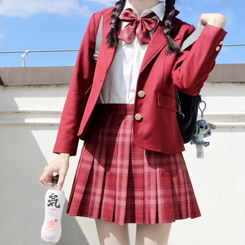 Japonskí JK Uniformy Študenti 13 farieb červené/ružové/čierne sako High School bunda dievčatá Dievča