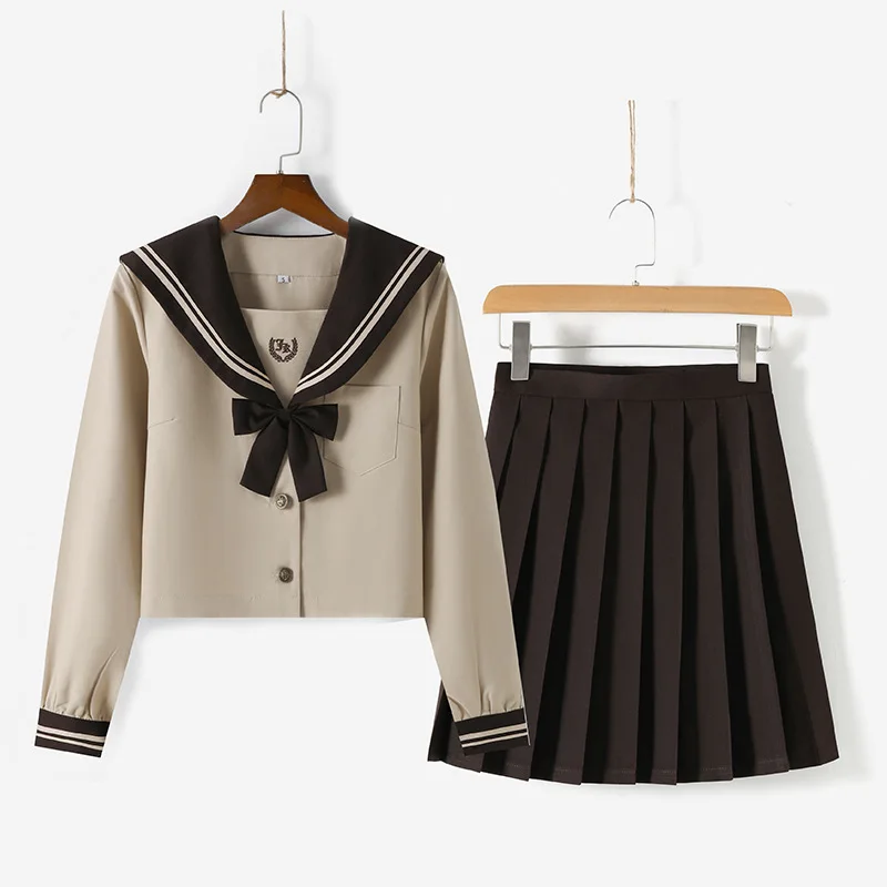 Japonský a kórejský mliečny čaj Sailor Sailo Sur College Style Spring a jeseň s dlhým rukávom JK Uniform School Uniform Suit