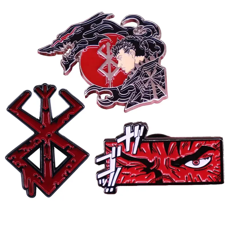 Japonský anime berserk pin cool šermiarov odznak brošní na odevy batohové tašky odznak obojok pin dekoratívne šperky