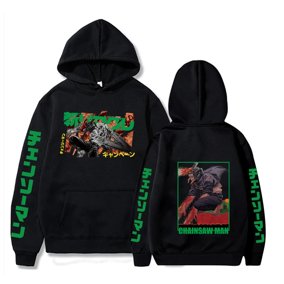 Japonský anime Chainsaw Man Denji Hoodies Coat Harajuku Manga Loog Ruckve Autumn Unisex Classic Classic Simple Sween Squirshir