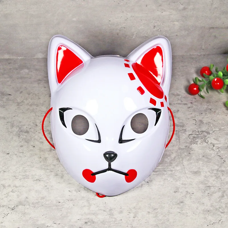Japonský anime démon Slayer maska ​​cosplay zahustená plastové masky Halloween Party kostým propags fox maska