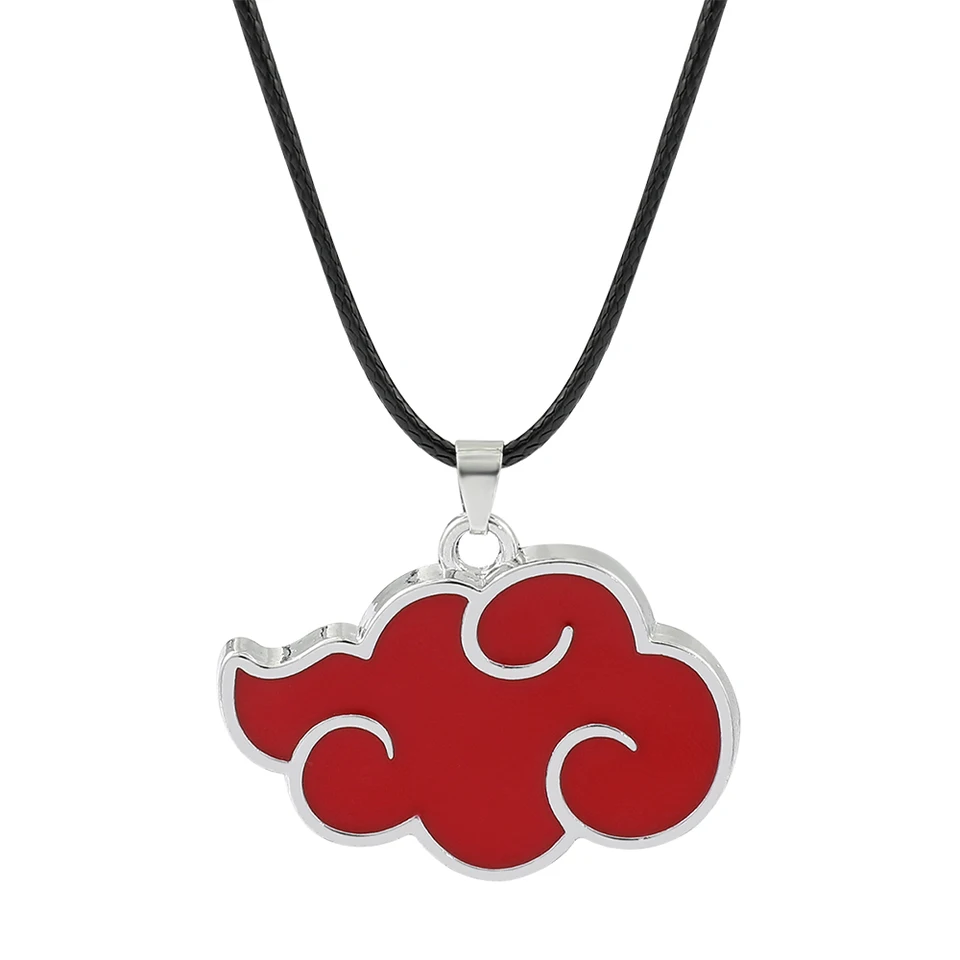 Japonský anime Naruto Cosplay Akatsuki Organizácia Red Cloud Logo prívesok Náhrdelník Anime Periférne príslušenstvo