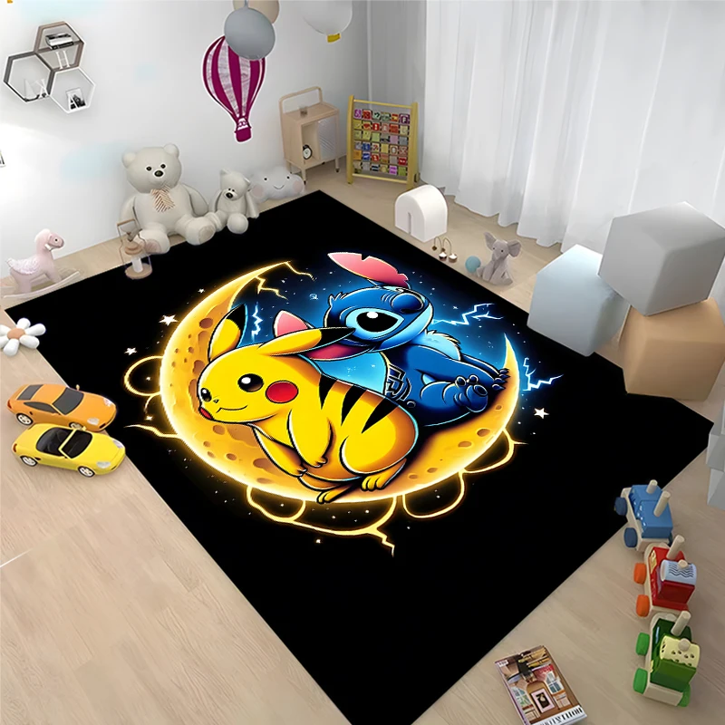 Japonský anime pokémon Pikachu vzorový koberec koberec pre obývaciu izbu Kúpeľňa Mat Creative Derormat Carpet pre spálňu