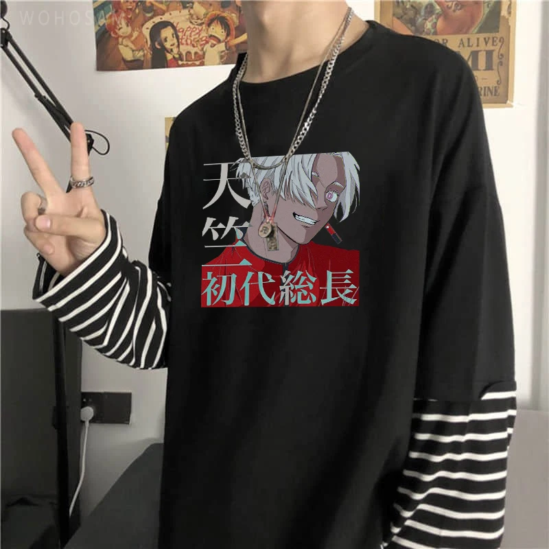 Japonský anime Tokio Revengers Horor Cartoon Izana Kurokawa Graphics T tričko muži Harajuku letné letné tričká s dlhým rukávom