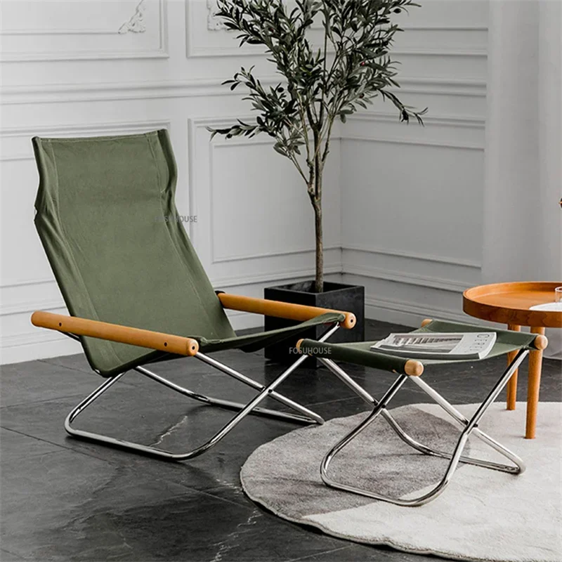 Japonský jednoduchý skladací kreslo Domov balkón Lazy Sofa Stoličky Vonkajší nábytok vonkajší salónik Prenosné plážové ležadlá m