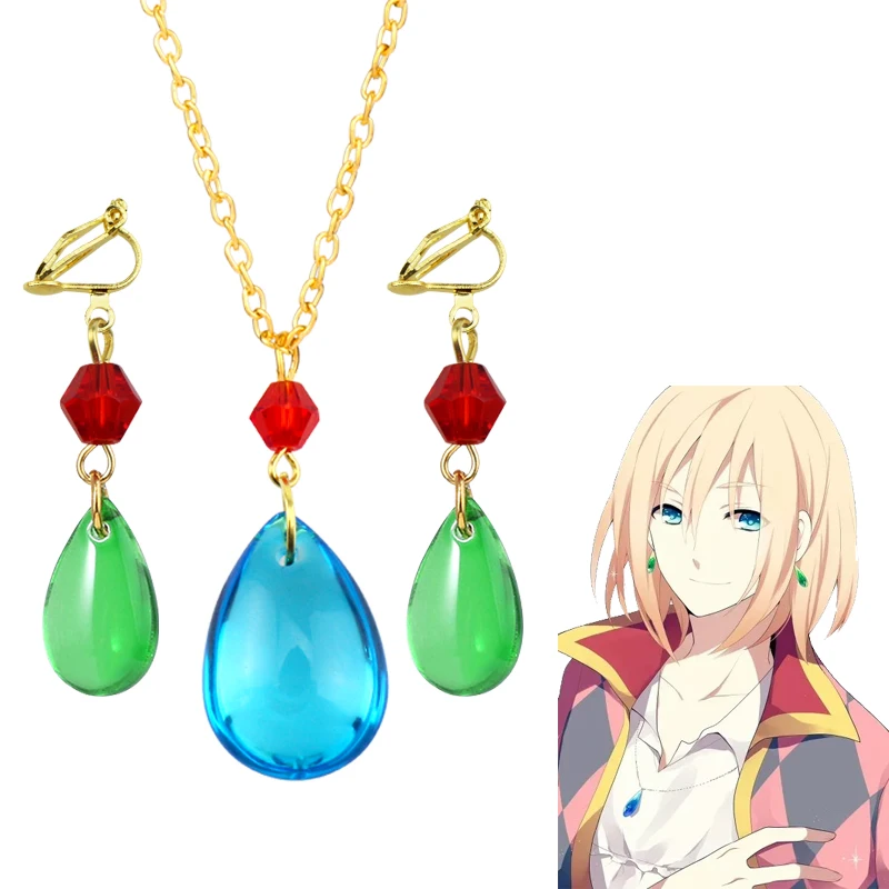 Japonský karikatúra Howl's Moving Castle náhrdelník kúzelníci vytie modré kostýmy prívesok náhrdelníky Ženy Men Cosplay šperky