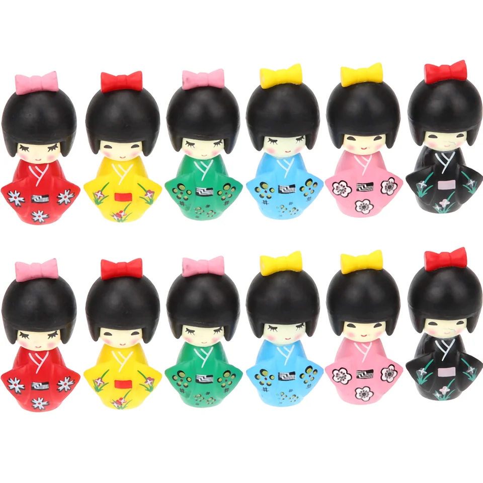 Japonský kimono Tradičné miniatúrne ozdoby Plaything geisha bábiky figuríny krajina dekora