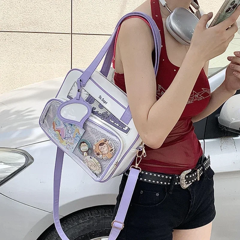 Japonský komiks tote jk stredná škola dievčenské ramenné tašky s malými pu itabag dámske študentské študentky Crossbody tašky ita taška s vložkou