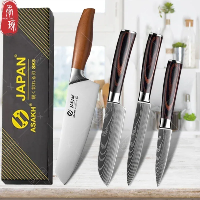Japonský kuchynský nôž noža z nehrdzavejúcej ocele Knife Knife Fillet CliCing Cleaver santoku nôž damašku kuchynský nôž