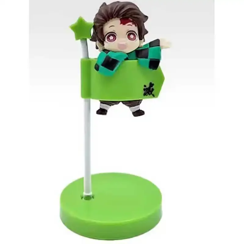 Japonský originálny model stupnice gacha démon Demon Slayer Cake Flag Mini Doll Agatsuma Zenitsu stolová dekorácia Action Action Figure Hračky
