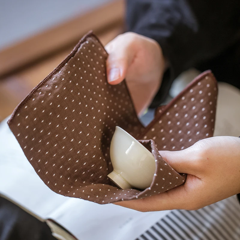 Japonský retro čistý ručne vyrobený bavlnená bielizeň silná absorpčná čajová utierka
