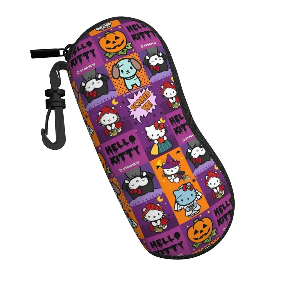 Japonský Sanrio Hello Kitty Halloween Kawaii Cartoon Cat Case Cover Cover Slnečné okuliare vrecko na okuliare Kľúčové okuliare