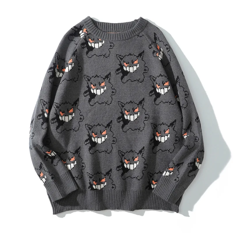 Japonský sveter harajuku malé diabolské streetwear ženské oblečenie O-krk móda pullove prevýšenie Príležitostný pár outfit kpytomoa